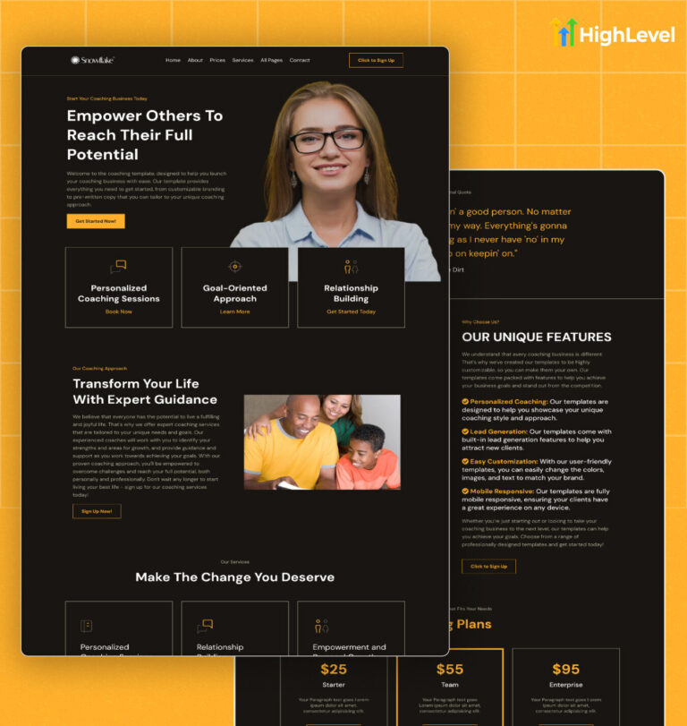Coaching GoHighLevel Template 2 768x811