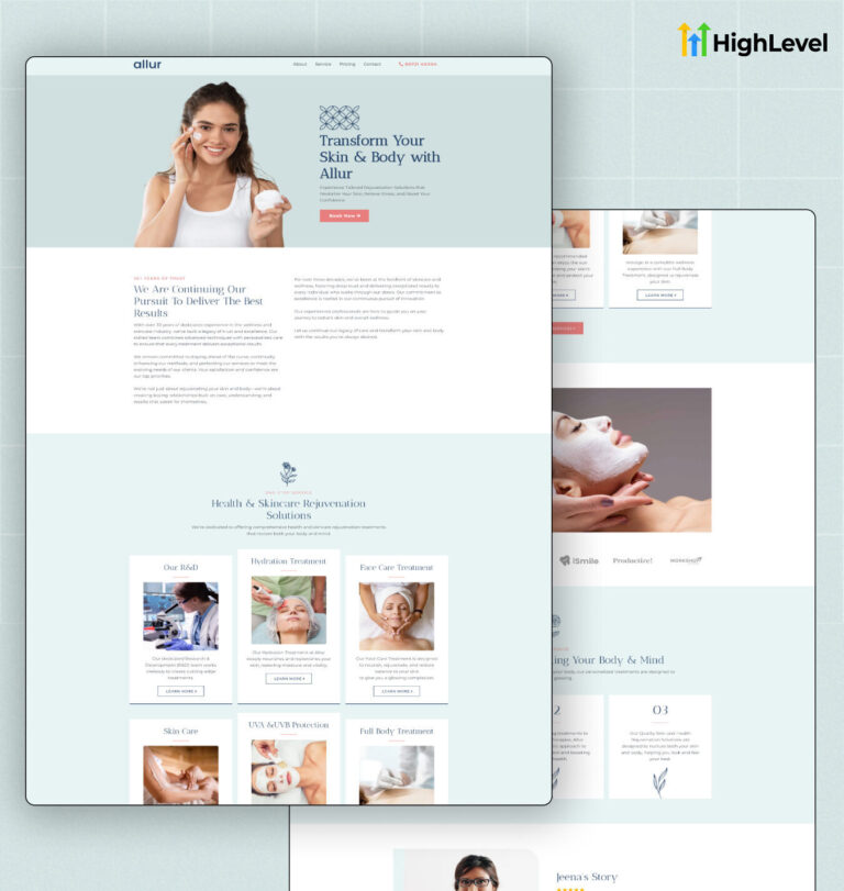 Med Spa Website for GoHighLevel 1 768x811
